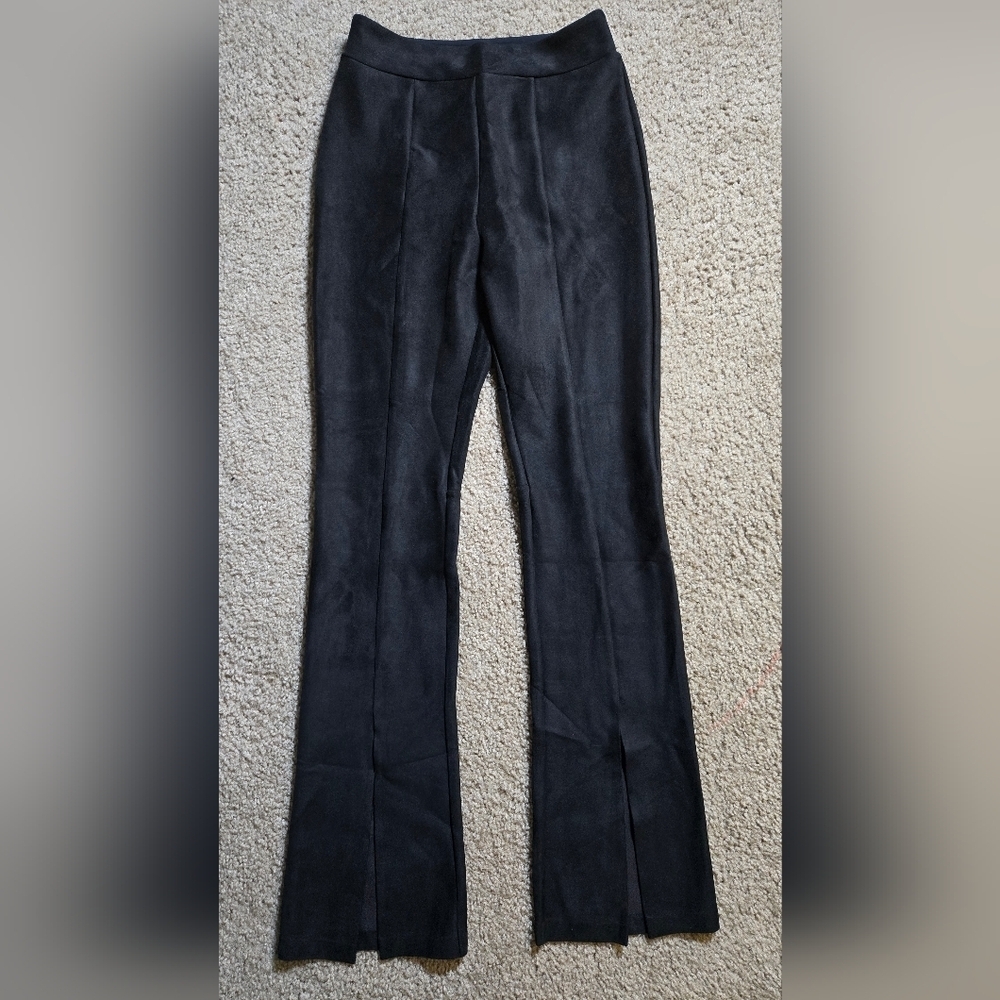 Nwt Commando Faux Suede Black Split Front Pant Size Medium - Picture 5 of 10